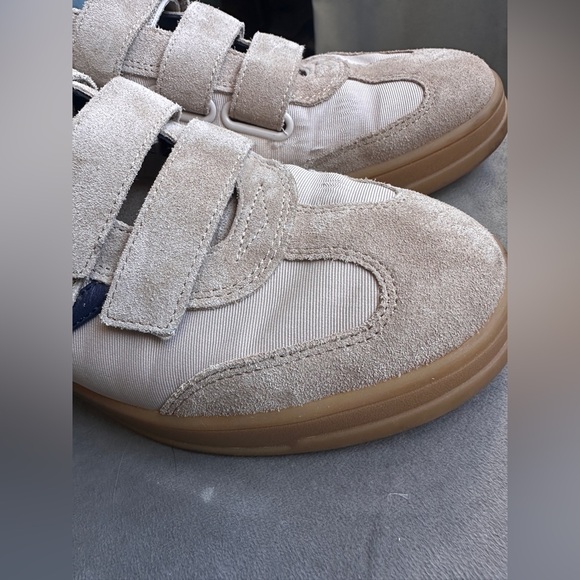 VERONICA BEARD Reagan Retro Velcro Sneakers Canvas Suede Sand/Eclipse Womens 7.5 - Picture 13 of 15